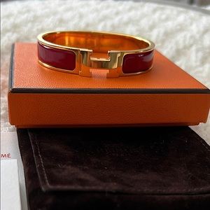 Hermes Click H bracelet PM red enamel